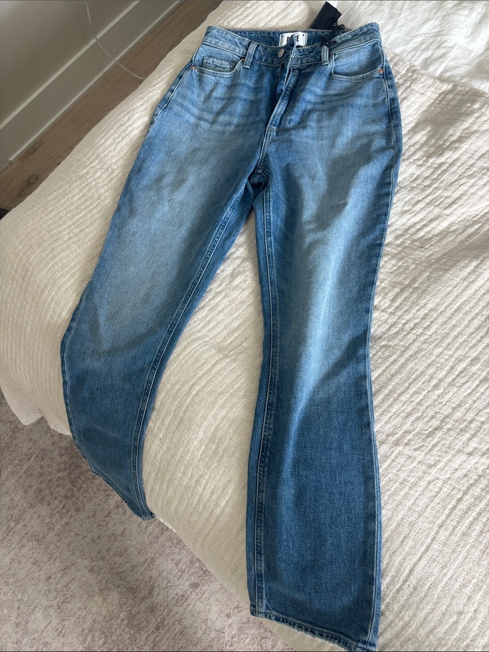 PAIGE Knockout Light Wash Straight-Leg Jeans